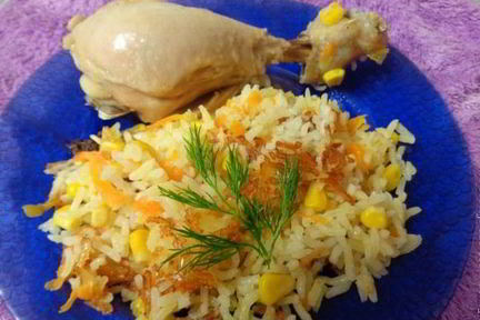 Ежкин рис с куриными ножками