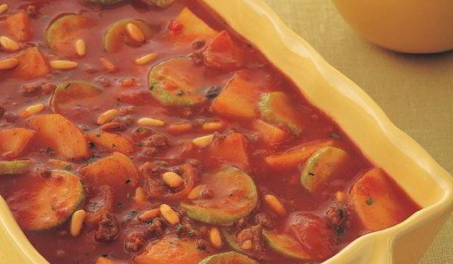 Рецепт картофеля и цуккини в соусе болоньезе