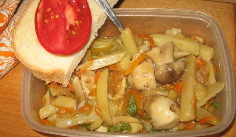 Рецепт картофеля с грибами по-селянски