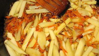 картофель с грибами по-селянски