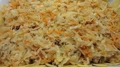 картофель с мясом и капустой