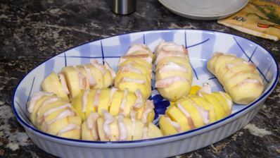 картошка гармошка с салом в духовке