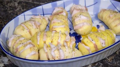 картошка гармошка с салом в духовке