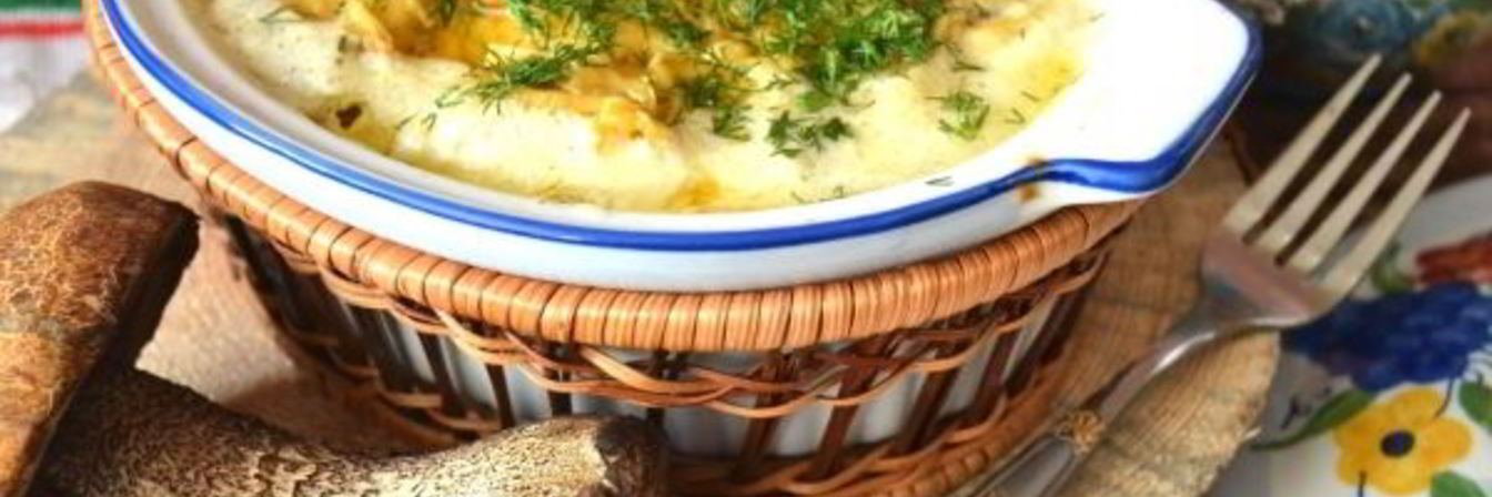 Картошка с грибами и майонезом в духовке