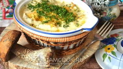 картошка с грибами и майонезом в духовке