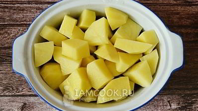 картошка с грибами и майонезом в духовке