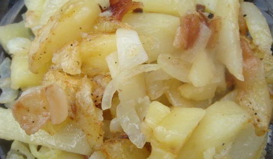Рецепт картошки, жаренной ны сале с луком