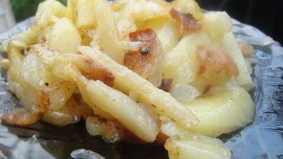 картошка, жаренная на сале с луком