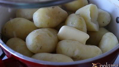 молодой картофель со сметаной и зеленью