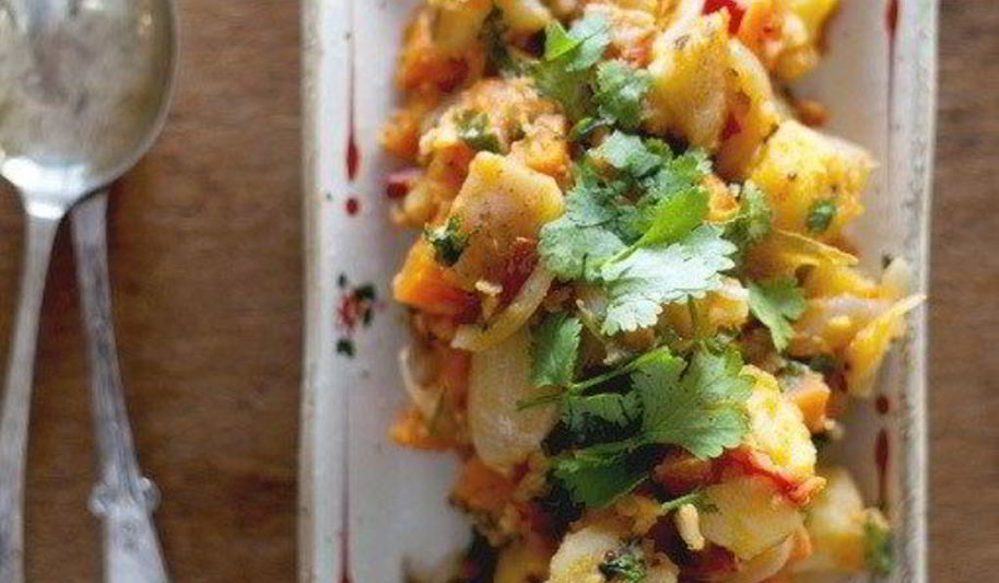 Рецепт остро-пряного картофель с морковью