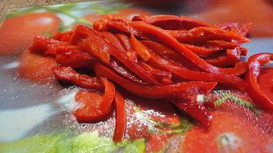 рис с болгарским перцем и горошком