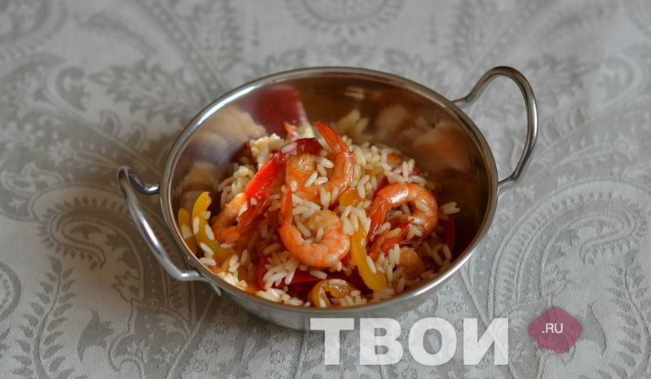 Рецепт риса с креветками