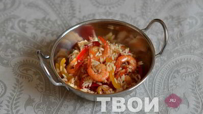 рис с креветками