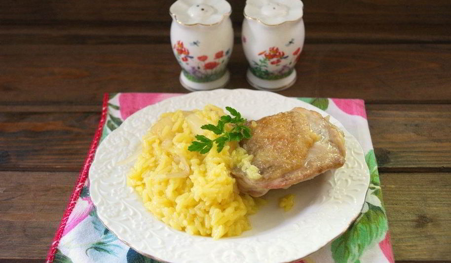 Рецепт риса с курицей и ананасами