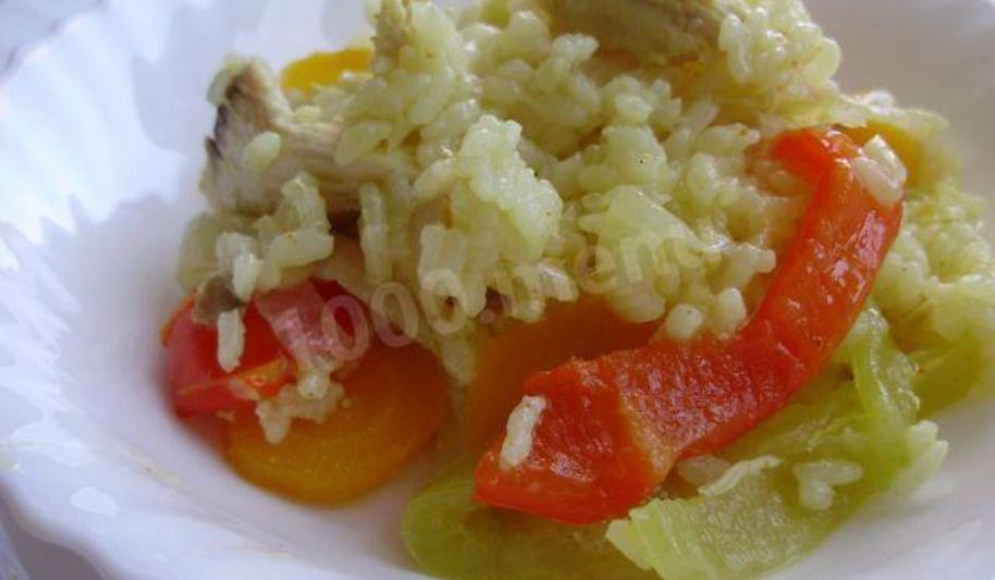 Рецепт риса с курицей и овощами