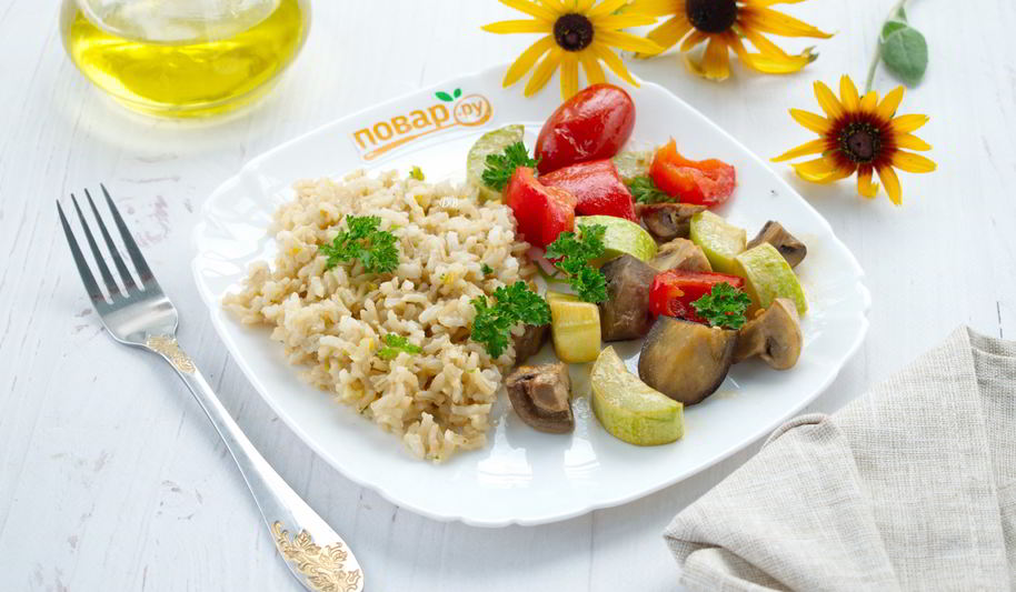 Рецепт риса с запеченными овощами