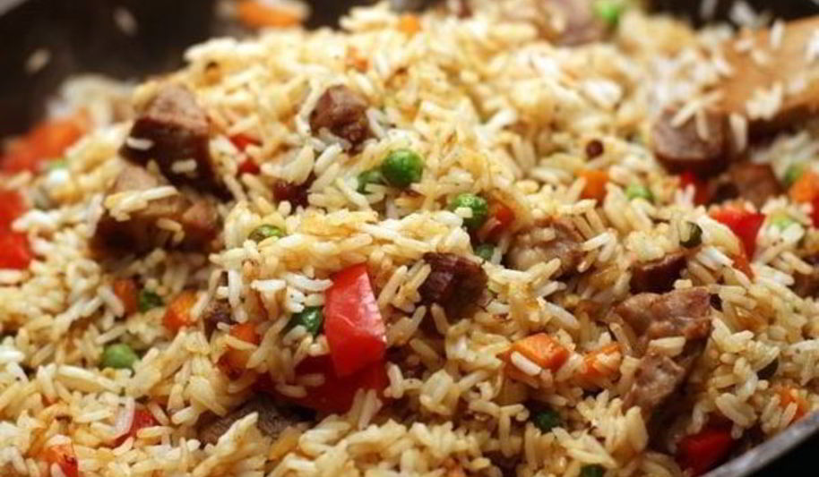 Рецепт риса со свининой и овощами