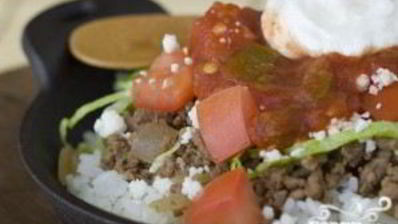 японский рис с говядиной и сыром