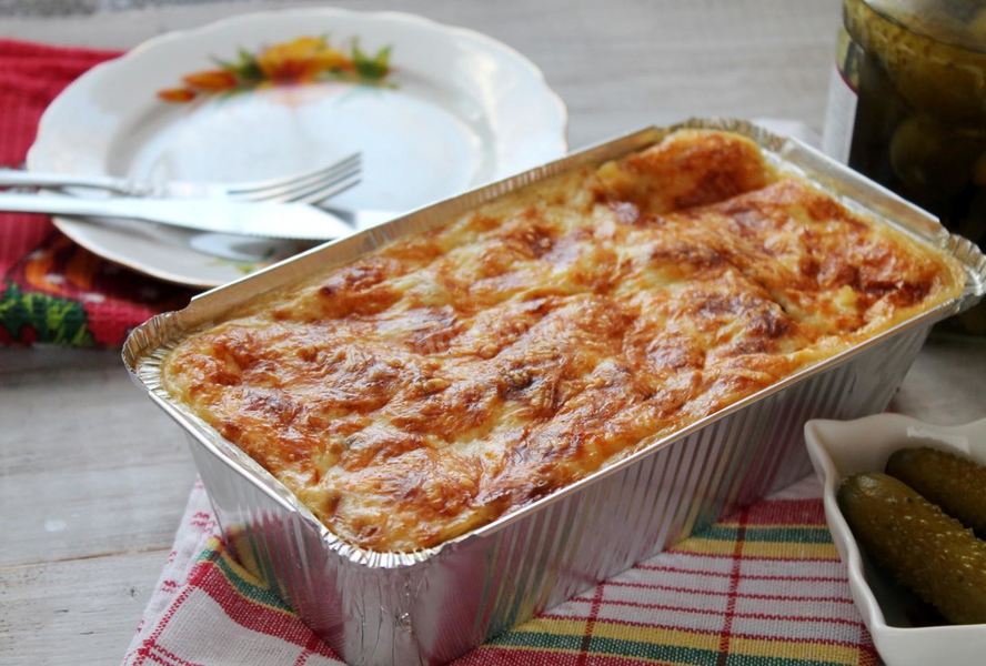 Запеканка картофель с куриным фаршем в духовке