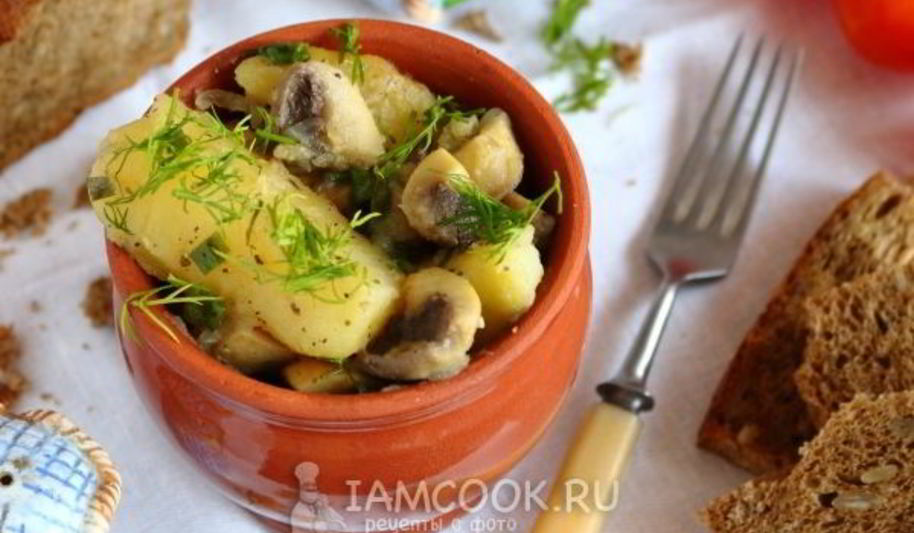 Рецепт жареной картошки с грибами в мультиварке