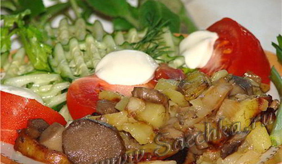 Рецепт жареной картошки с грибами