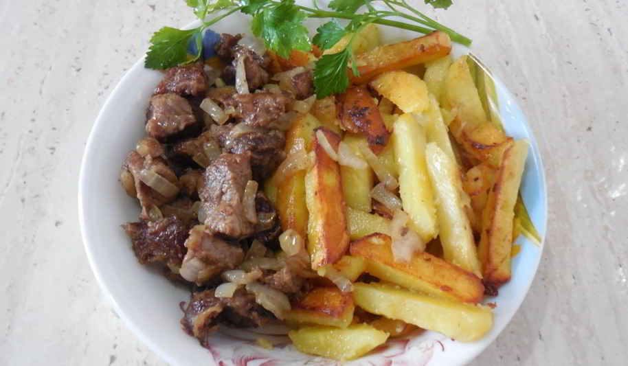Рецепт жареного картофеля с мясом