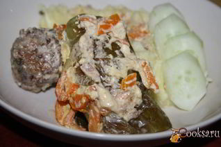 Голубцы из молодой капусты с говядиной и красным рисом Рубин