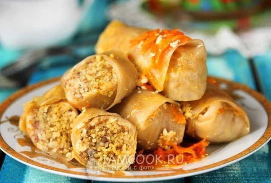 Голубцы с фаршем и пшеном в мультиварке