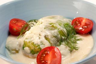 Голубцы с треской и красным рисом