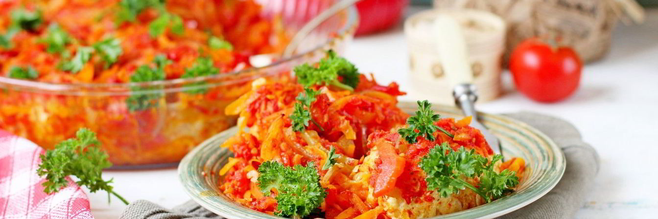 Ленивые голубцы с куриным фаршем