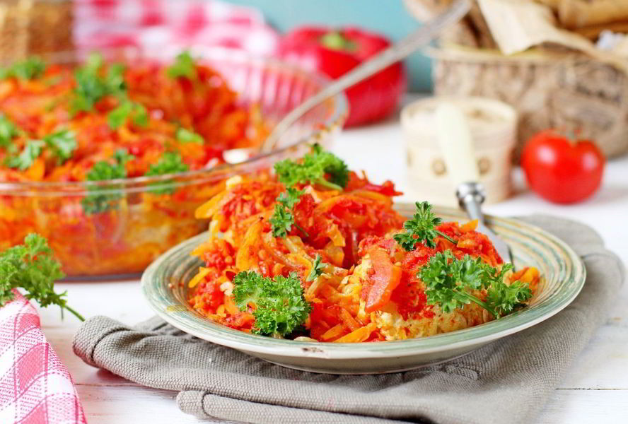 Ленивые голубцы с куриным фаршем