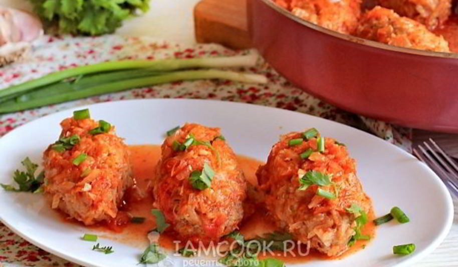 Рецепт ленивых голубцов с подливкой в духовке