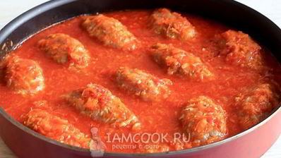 ленивые голубцы с подливкой в духовке