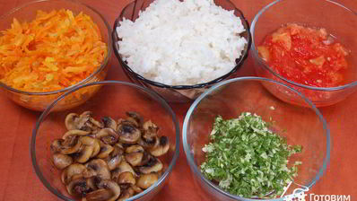 постные голубцы с овощами и шампиньонами