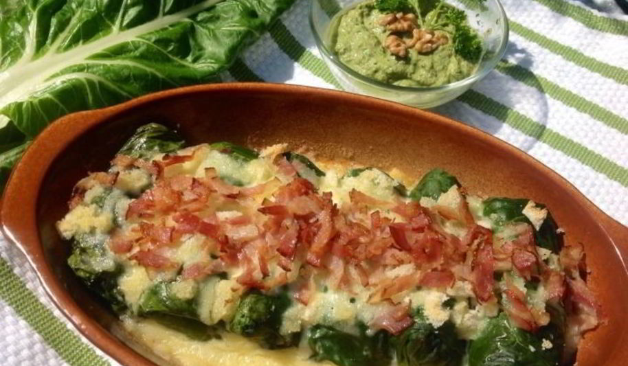 Рецепт запеченных голубцов из мангольда