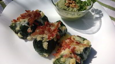 запеченные голубцы из мангольда