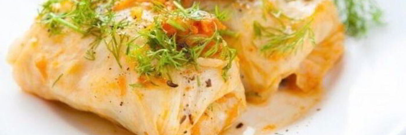 Запеченные голубцы с зеленой гречкой и тофу