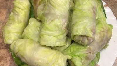 запеченные голубцы с зеленой гречкой и тофу