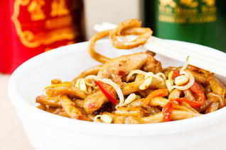 Гречневая лапша с курицей терияки