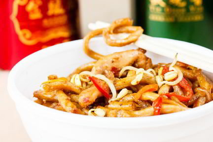 Гречневая лапша с курицей терияки