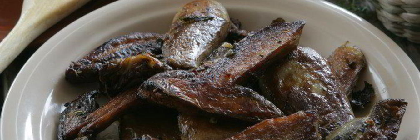 Белые грибы, запеченные с мятой