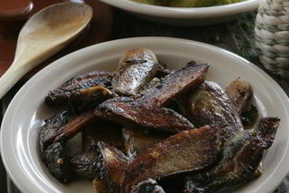 Белые грибы, запеченные с мятой