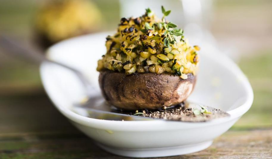 Рецепт фаршированных булгуром шампиньоны