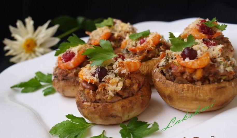 Рецепт фаршированных шампиньонов с пикантной начинкой