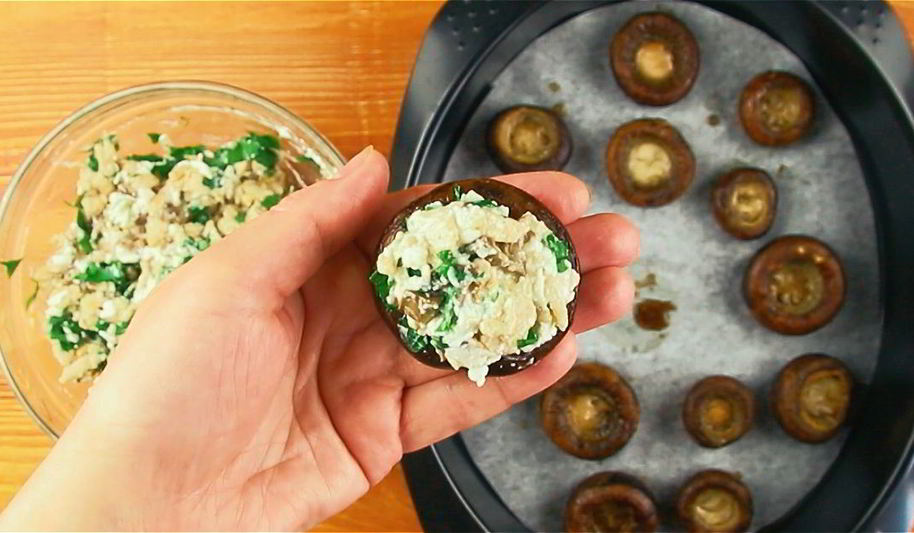 Рецепт фаршированных шампиньонов