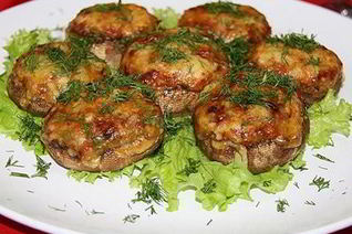 Фаршированные шляпки шампиньончиков