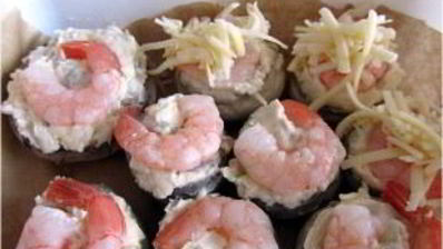 грибы, фаршированные креветками