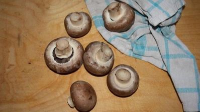 грибы с ветчиной