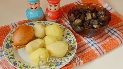 подберезовики жареные с картошкой