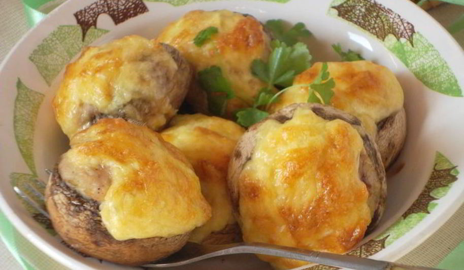 Рецепт шампиньонов, фаршированных мясом